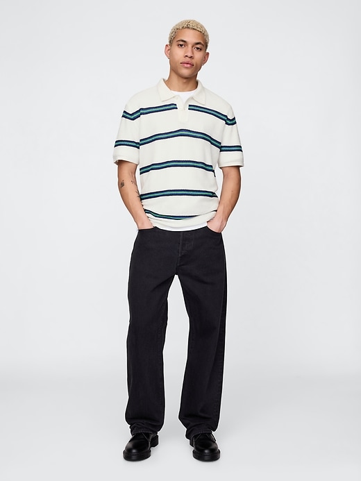 Image number 2 showing, Textured Crochet Polo Sweater