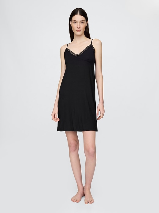 Image number 1 showing, Modal Lace-Trim PJ Dress