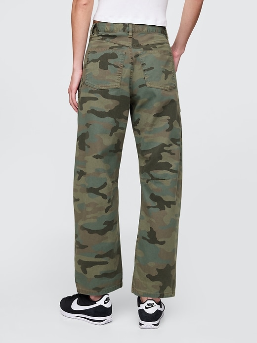 Image number 4 showing, Mid Rise Twill Barrel Pants