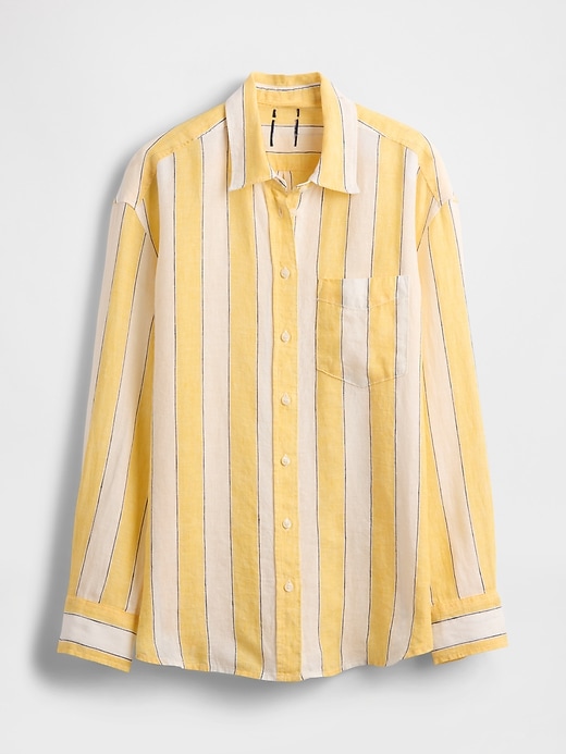 Image number 4 showing, 100% Linen Oversized Shirt
