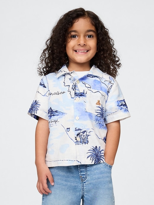 Image number 1 showing, Baby & Toddler Linen-Cotton Cabana Shirt