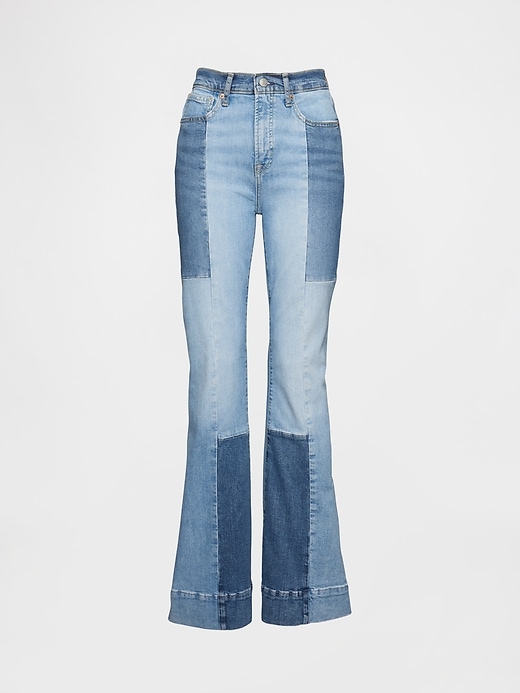 Image number 6 showing, High Rise Patchwork '70s Flare Jeans