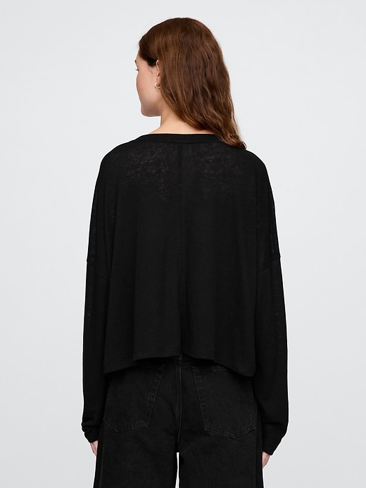 Image number 2 showing, Oversized Linen-Blend Swing Top
