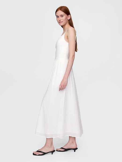 Image number 3 showing, Compact Jersey Mixed Media Maxi Dress