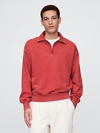 Heavyweight Oversized Quarter-Zip Pullover | Gap