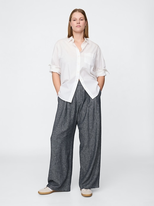Image number 5 showing, 365 High Rise Linen-Blend Trousers