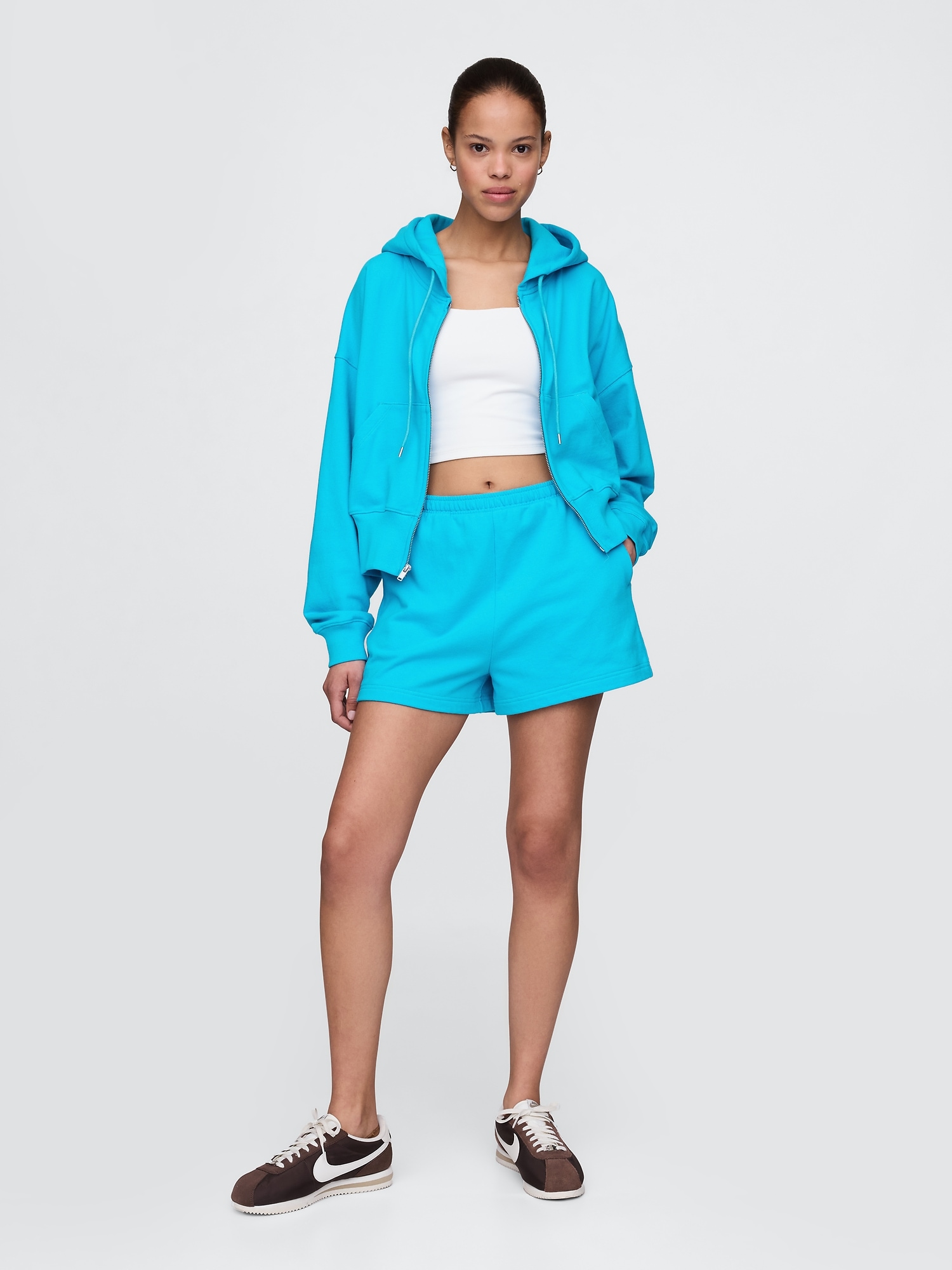 3" French Terry Sweat Shorts - True Cyan Blue