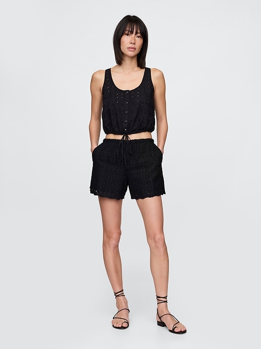 Image number 1 showing, High Rise Eyelet Easy Shorts