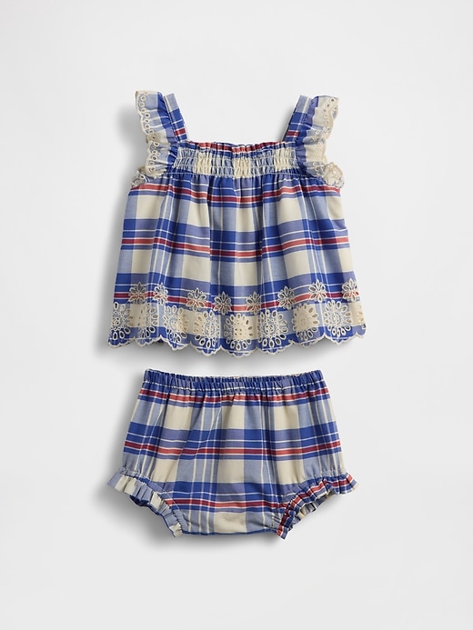 Image number 1 showing, Baby Poplin Eyelet-Hem Outfit Set