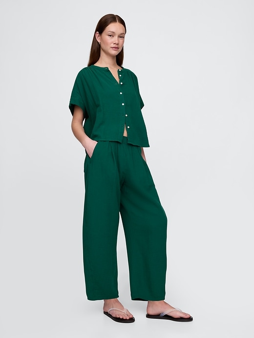 Image number 9 showing, Cotton Gauze Easy Barrel Pants