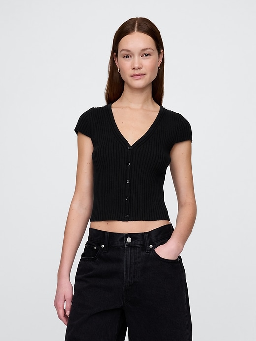 Image number 1 showing, Cropped Rib Cardigan