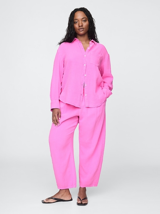 Image number 5 showing, Cotton Gauze Easy Barrel Pants
