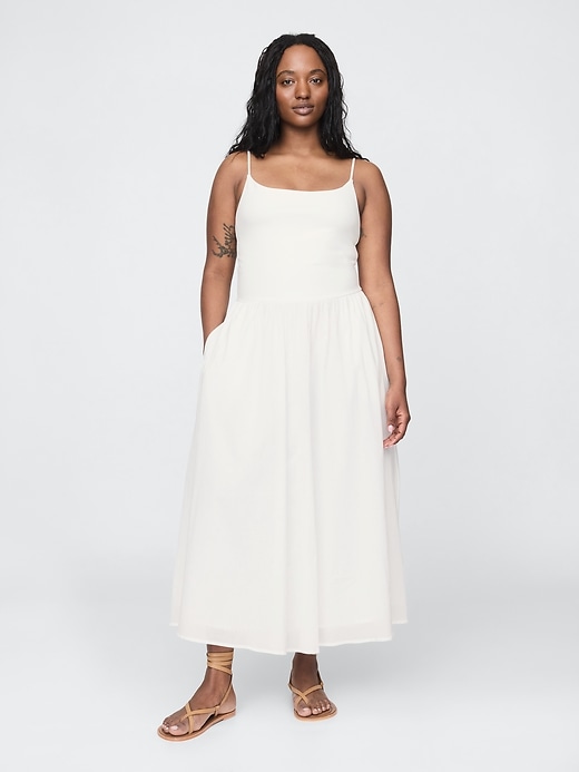 Image number 4 showing, Compact Jersey Mixed Media Maxi Dress