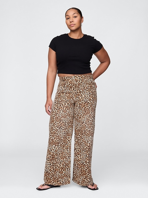 Image number 5 showing, Mid Rise UltraSoft Leopard Baggy Jeans