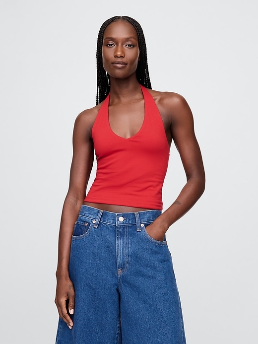 Image number 1 showing, CloseKnit Halter Crop Top