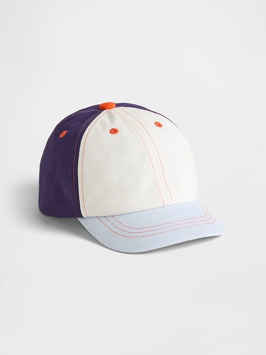 Image number 1 showing, Toddler Organic Cotton Colorblock Baseball Hat