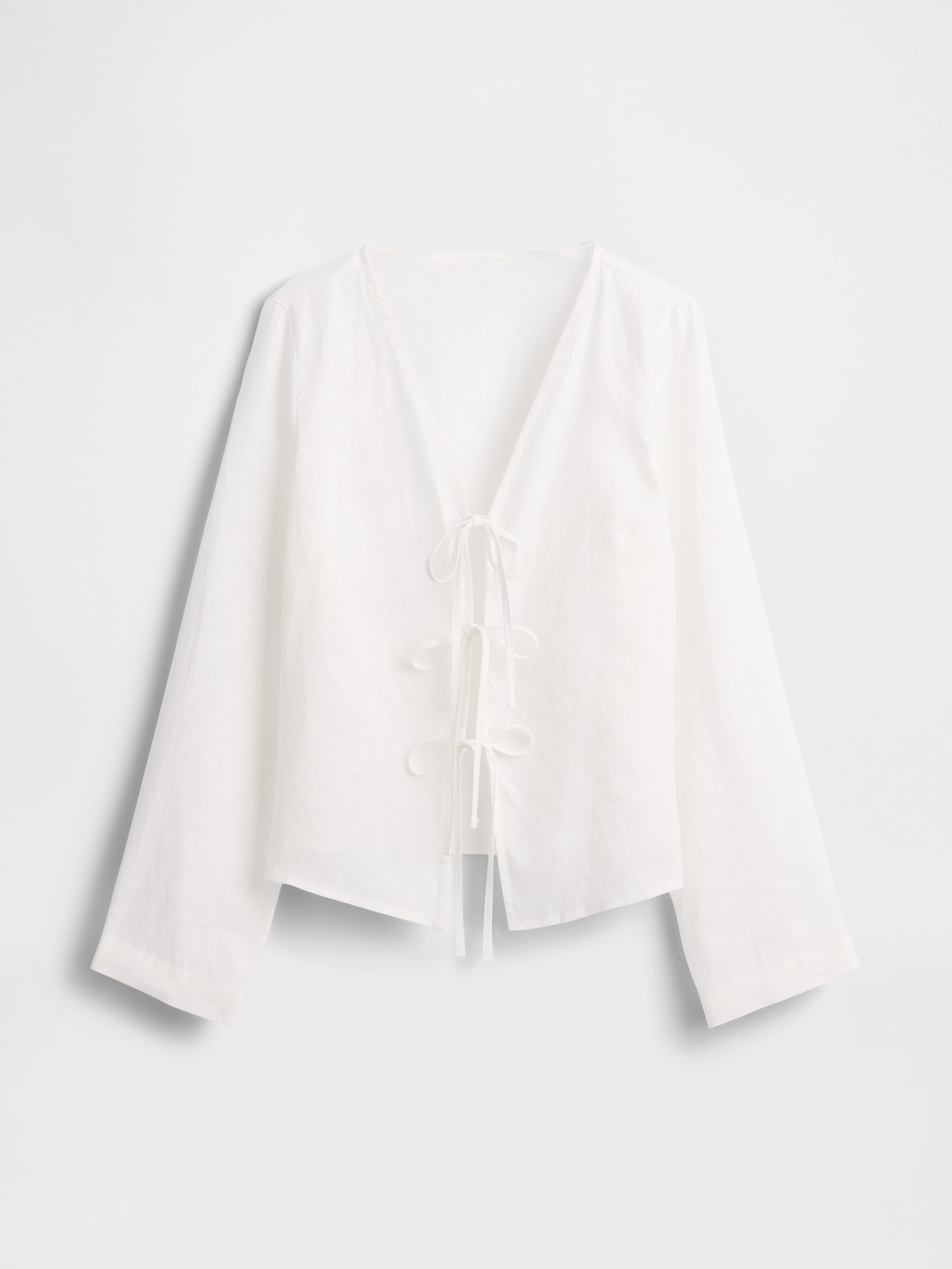 トップス Linen border long sleeves cn57782281.png