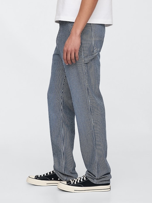 Image number 4 showing, UltraSoft Denim Stripe Straight Carpenter Jeans