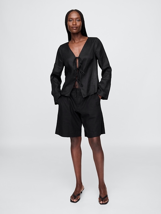 Image number 1 showing, 365 Low Rise Linen-Blend Trouser Shorts