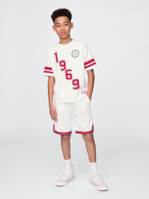 SHORT À TAILLE EXTENSIBLE GAPSPORT EN MAILLE POUR ENFANT, ENTREJAMBE DE 21,5 CM
