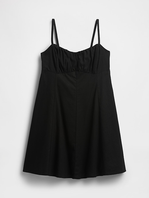 Image number 5 showing, Linen-Blend Shirred Bodice Mini Dress