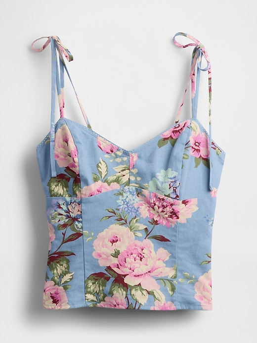 Image number 4 showing, Linen-Blend Tie-Strap Cami