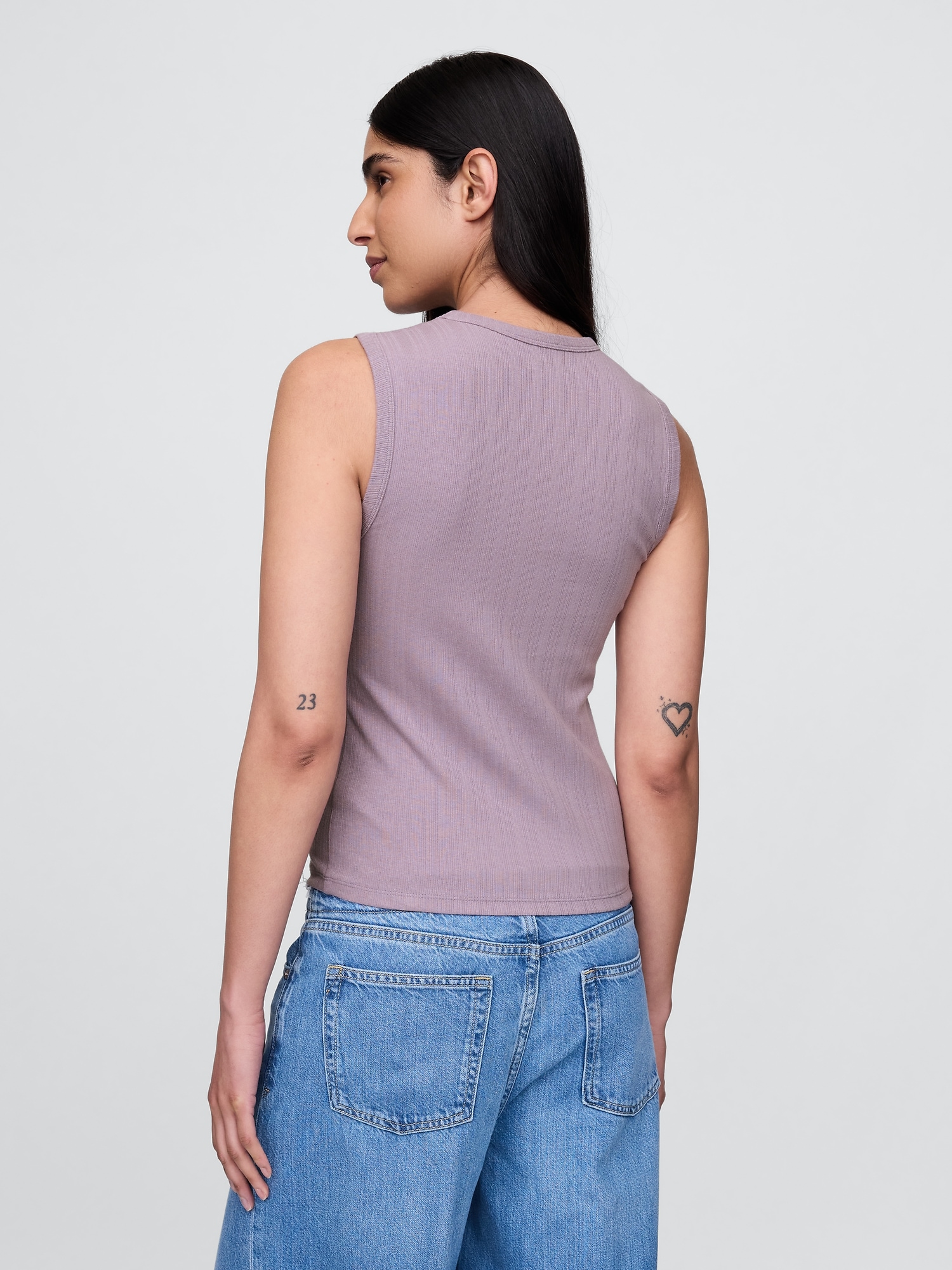 Sheer Modern Rib Tank Top