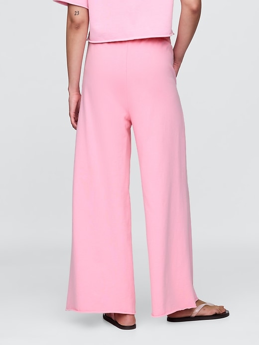 Image number 3 showing, French Terry Wide-Leg Rolled-Hem Sweatpants