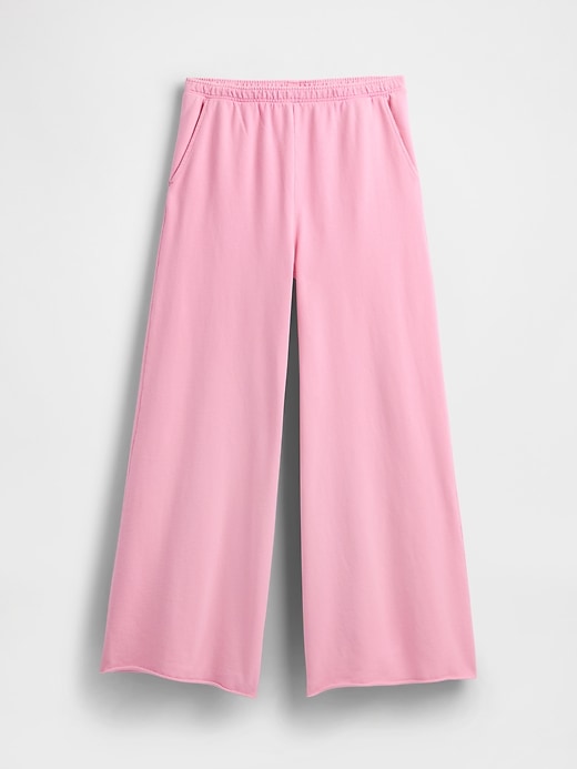 Image number 6 showing, French Terry Wide-Leg Rolled-Hem Sweatpants