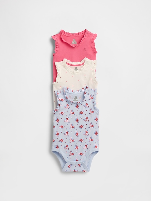 Image number 1 showing, Baby First Favorites Organic Cotton Ruffle Bodysuit (3-Pack)