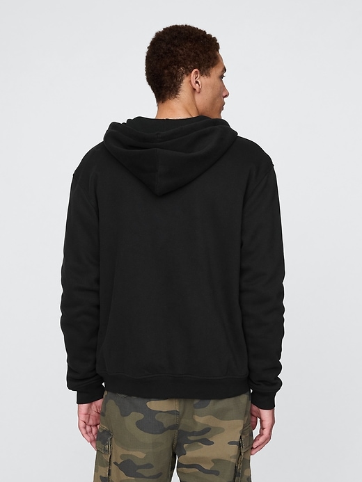 【NIL DUE】 PULLOVER WAFFLE HOODIE / BLK VintageSoft Waffle-Lined Zip Hoodie | Gap