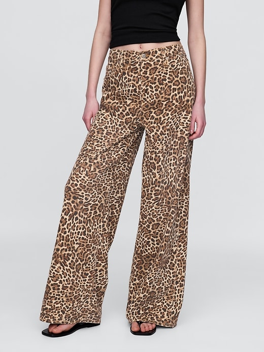 Image number 2 showing, Mid Rise UltraSoft Leopard Baggy Jeans