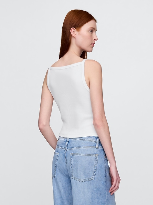 Image number 3 showing, Modern Apron-Neck Crop Tank Top