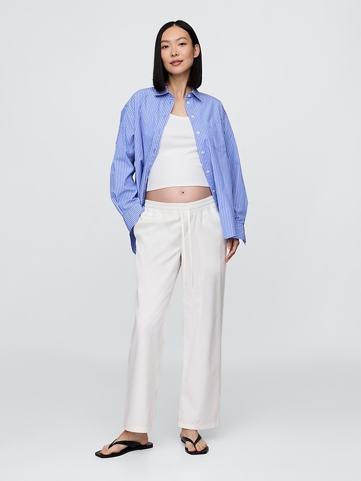 Image number 1 showing, Maternity Easy Wide-Leg Pants