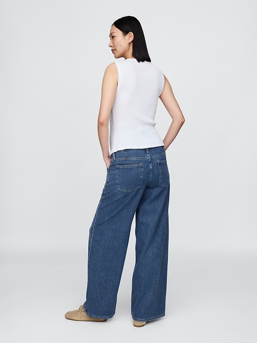 Image number 2 showing, Maternity True Waistband Full Panel UltraSoft Baggy Jeans