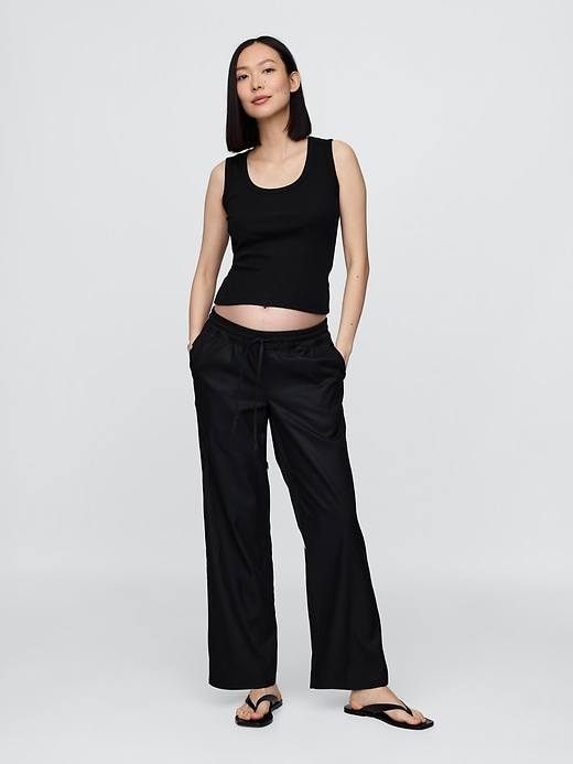 Image number 1 showing, Maternity Easy Wide-Leg Pants