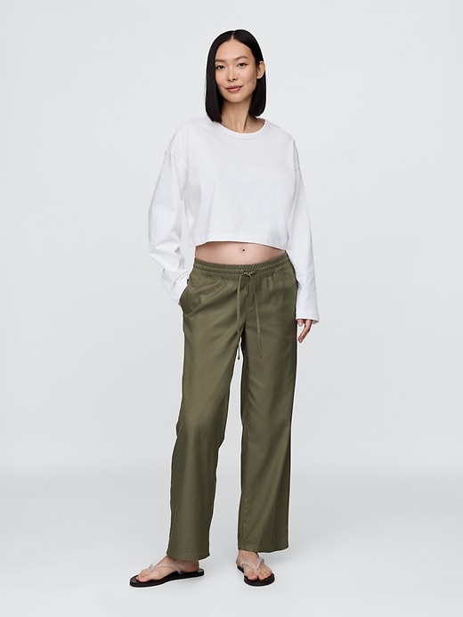 Image number 1 showing, Maternity Easy Wide-Leg Pants