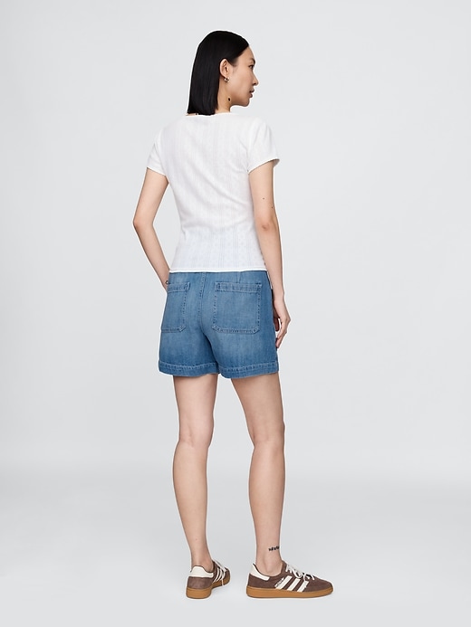 Image number 2 showing, Maternity Full Panel Easy Denim Shorts