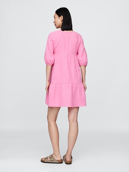 Image number 2 showing, Maternity Crinkle Gauze Tiered Dress