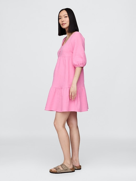 Image number 3 showing, Maternity Crinkle Gauze Tiered Dress