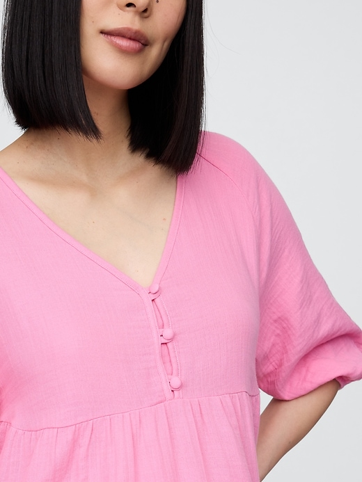 Image number 4 showing, Maternity Crinkle Gauze Tiered Dress