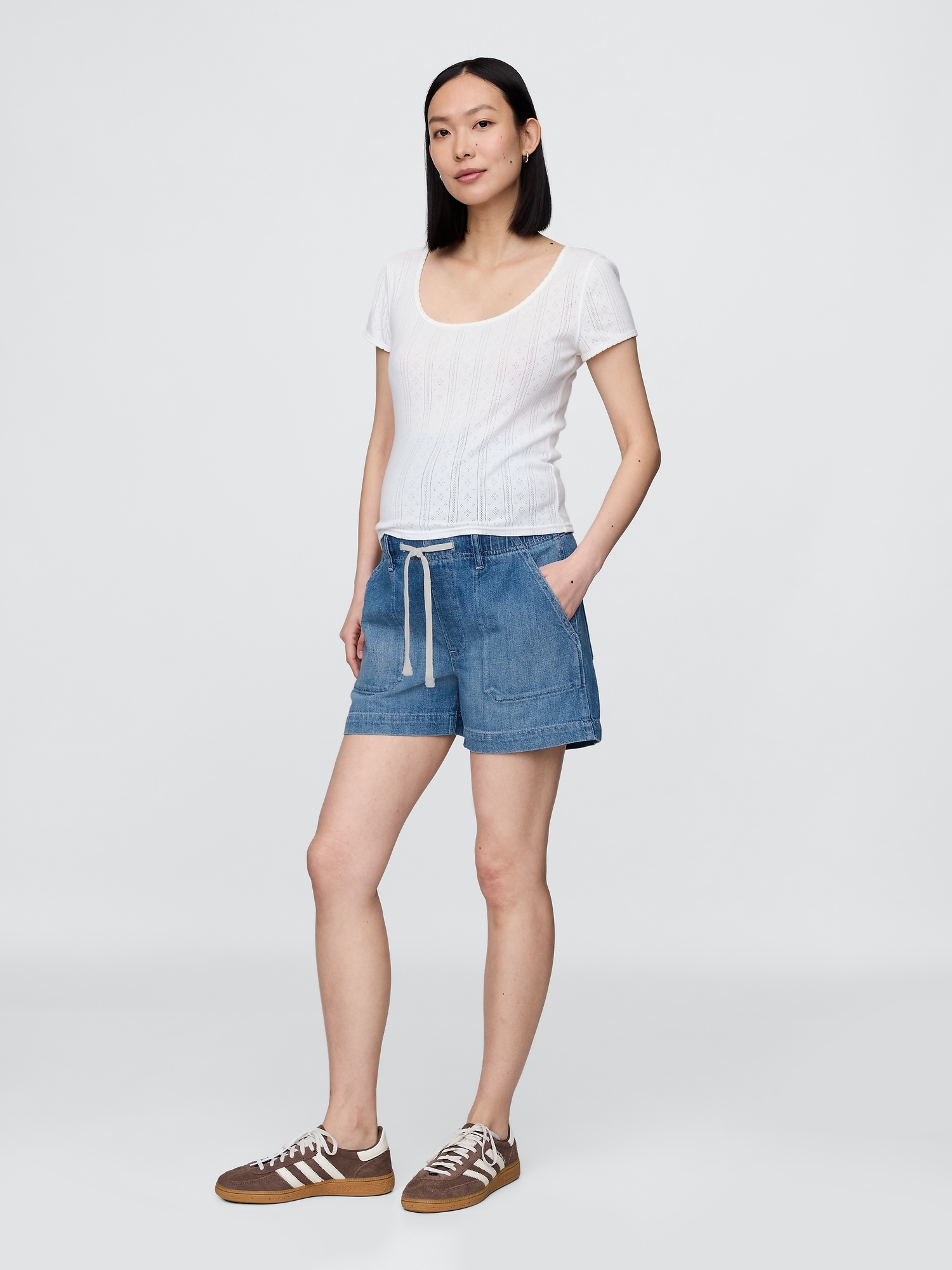 Maternity Full Panel Easy Denim Shorts