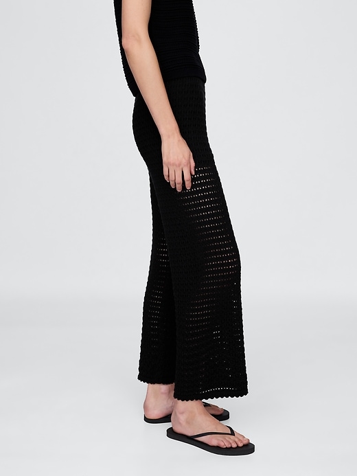 L'image numéro 3 présente Pantalon 100 % coton au crochet longueur cheville