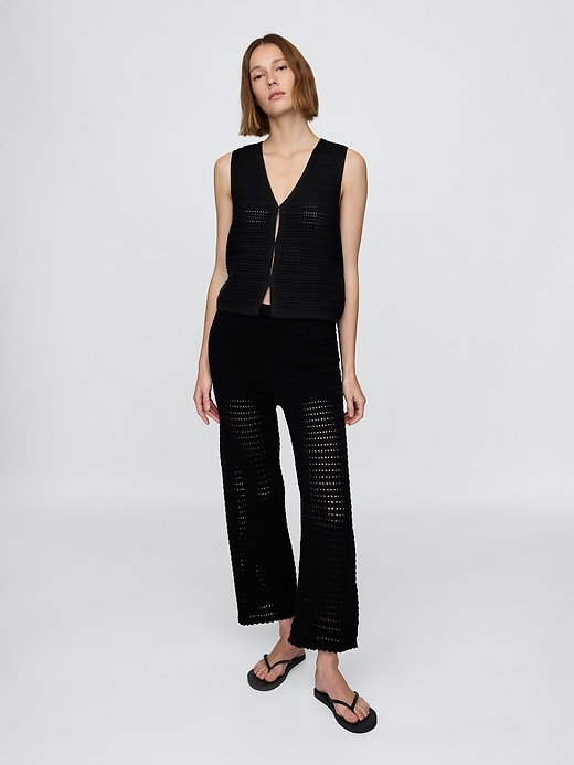 L'image numéro 7 présente Pantalon 100 % coton au crochet longueur cheville