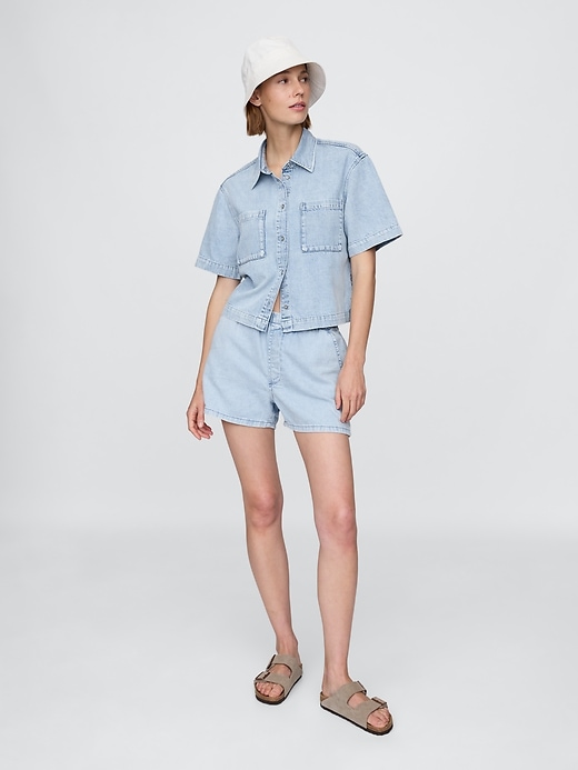 Image number 6 showing, Mid Rise UltraSoft Easy Denim Boxer Shorts