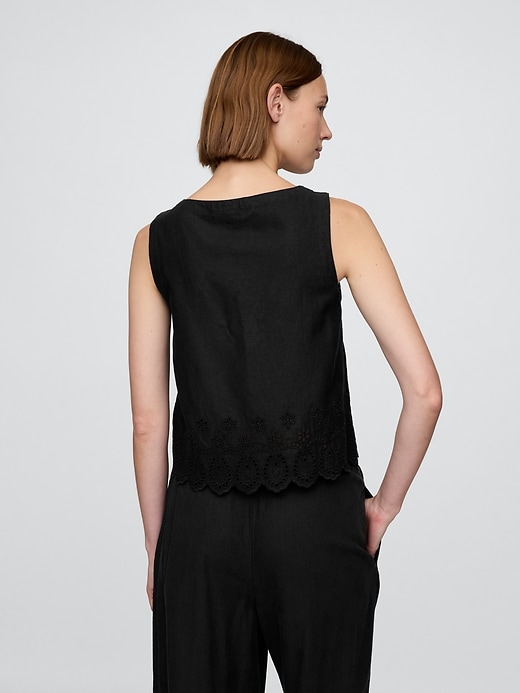 Image number 3 showing, Linen-Blend Embroidered Vest