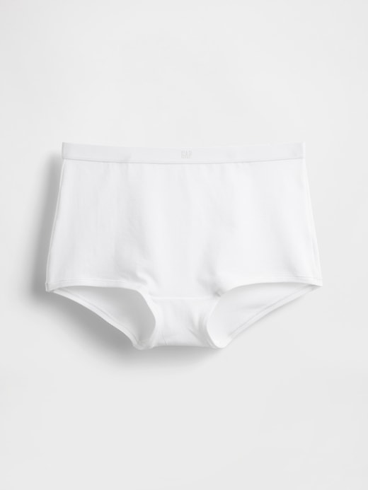 L'image numéro 3 présente Short court taille haute en coton biologique extensible