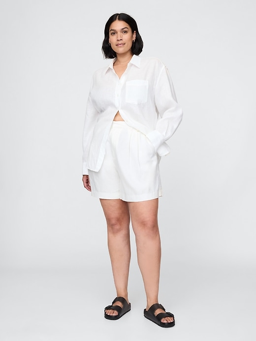 Image number 5 showing, 365 High Rise Linen-Blend Shorts