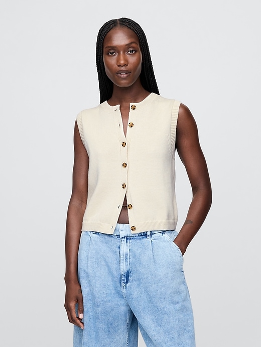 Image number 1 showing, Cropped Cardigan Sweater Vest