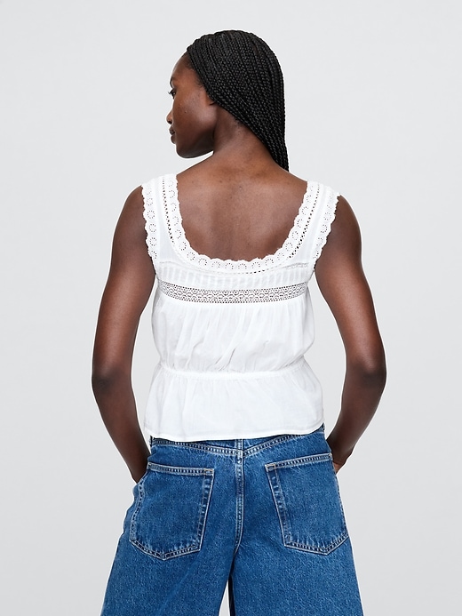 Image number 3 showing, Lace-Trim Peplum Top